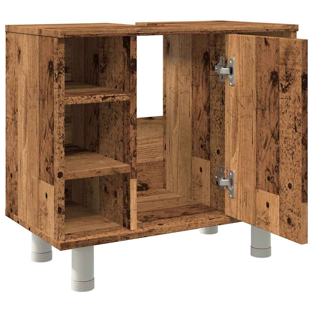 Badkamerkast 60x32x53,5 cm bewerkt hout oud houtkleurig is nu te koop bij PeponiXL, paradijselijk wonen!