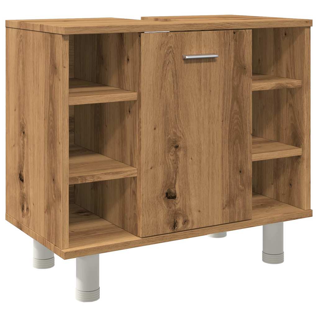 Badkamerkast 60x32x53,5 cm bewerkt hout artisanaal eikenkleur is nu te koop bij PeponiXL, paradijselijk wonen!