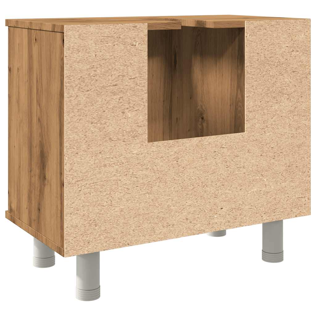 Badkamerkast 60x32x53,5 cm bewerkt hout artisanaal eikenkleur is nu te koop bij PeponiXL, paradijselijk wonen!