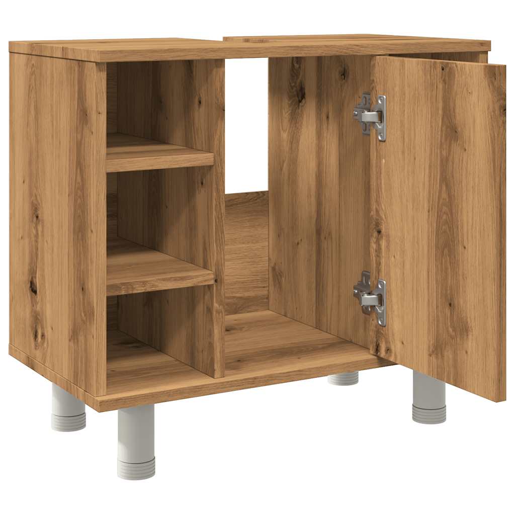 Badkamerkast 60x32x53,5 cm bewerkt hout artisanaal eikenkleur is nu te koop bij PeponiXL, paradijselijk wonen!