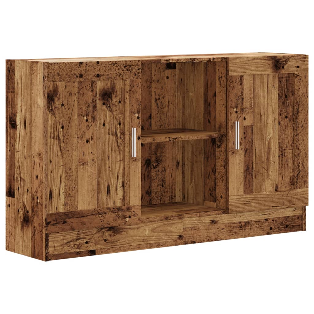 Dressoir 120x30,5x70 cm bewerkt hout oud houtkleurig is nu te koop bij PeponiXL, paradijselijk wonen!