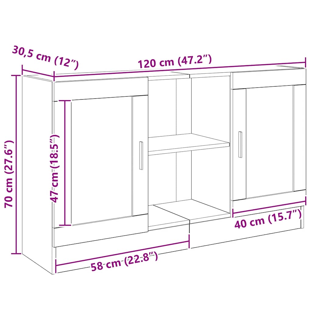 Dressoir 120x30,5x70 cm bewerkt hout artisanaal eikenkleurig is nu te koop bij PeponiXL, paradijselijk wonen!