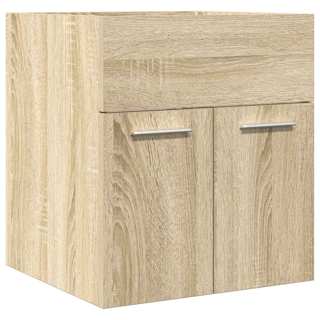 Wastafelkast 41x38,5x46 cm bewerkt hout sonoma eikenkleurig is nu te koop bij PeponiXL, paradijselijk wonen!