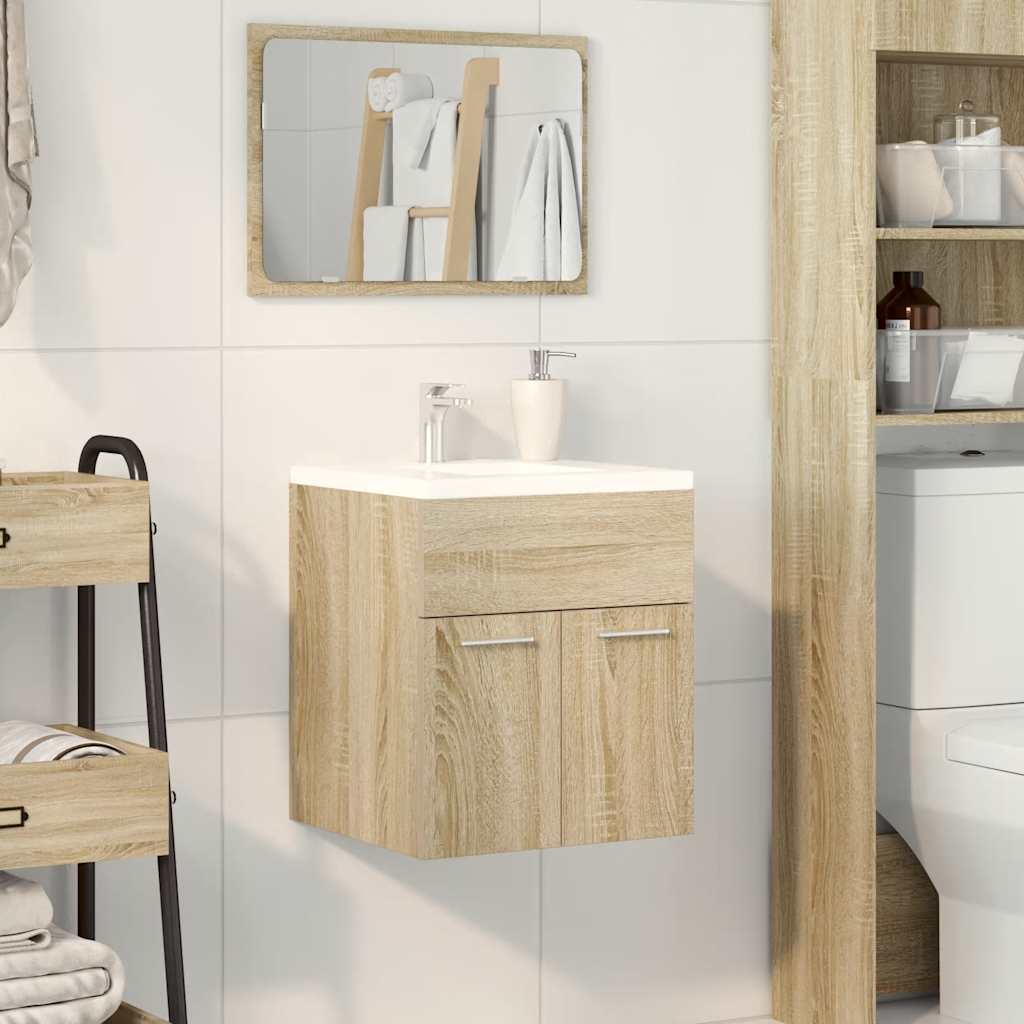 Wastafelkast 41x38,5x46 cm bewerkt hout sonoma eikenkleurig is nu te koop bij PeponiXL, paradijselijk wonen!