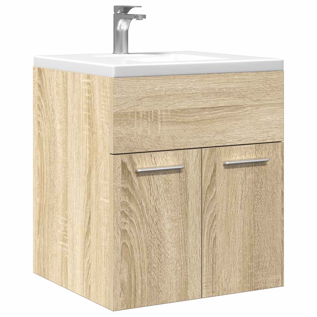 Wastafelkast 41x38,5x46 cm bewerkt hout sonoma eikenkleurig is nu te koop bij PeponiXL, paradijselijk wonen!