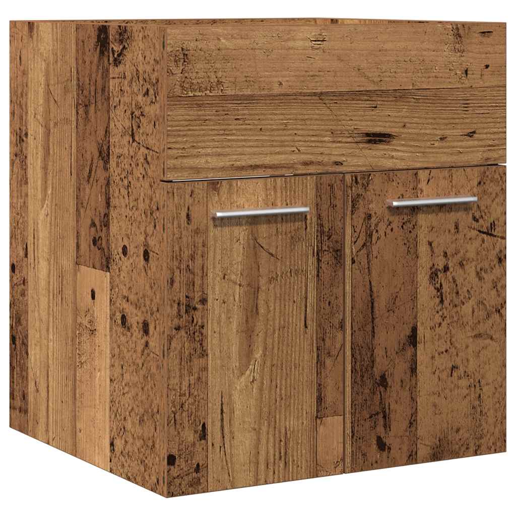 Wastafelkast 41x38,5x46 cm bewerkt hout oud houtkleurig is nu te koop bij PeponiXL, paradijselijk wonen!