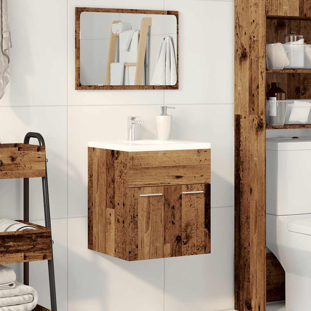 Wastafelkast 41x38,5x46 cm bewerkt hout oud houtkleurig is nu te koop bij PeponiXL, paradijselijk wonen!