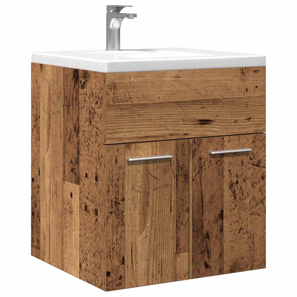 Wastafelkast 41x38,5x46 cm bewerkt hout oud houtkleurig is nu te koop bij PeponiXL, paradijselijk wonen!