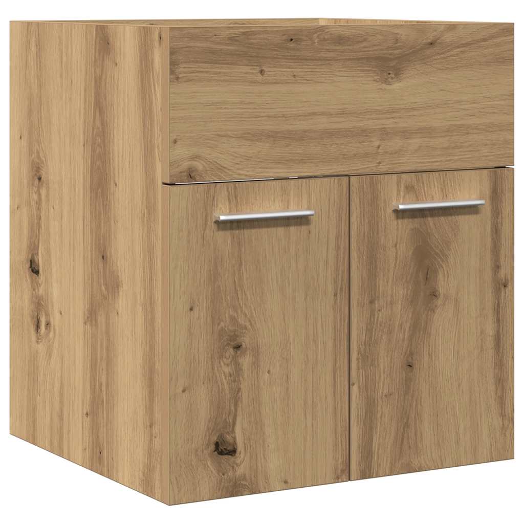 Wastafelkast 41x38,5x46 cm bewerkt hout artisanaal eikenkleur is nu te koop bij PeponiXL, paradijselijk wonen!