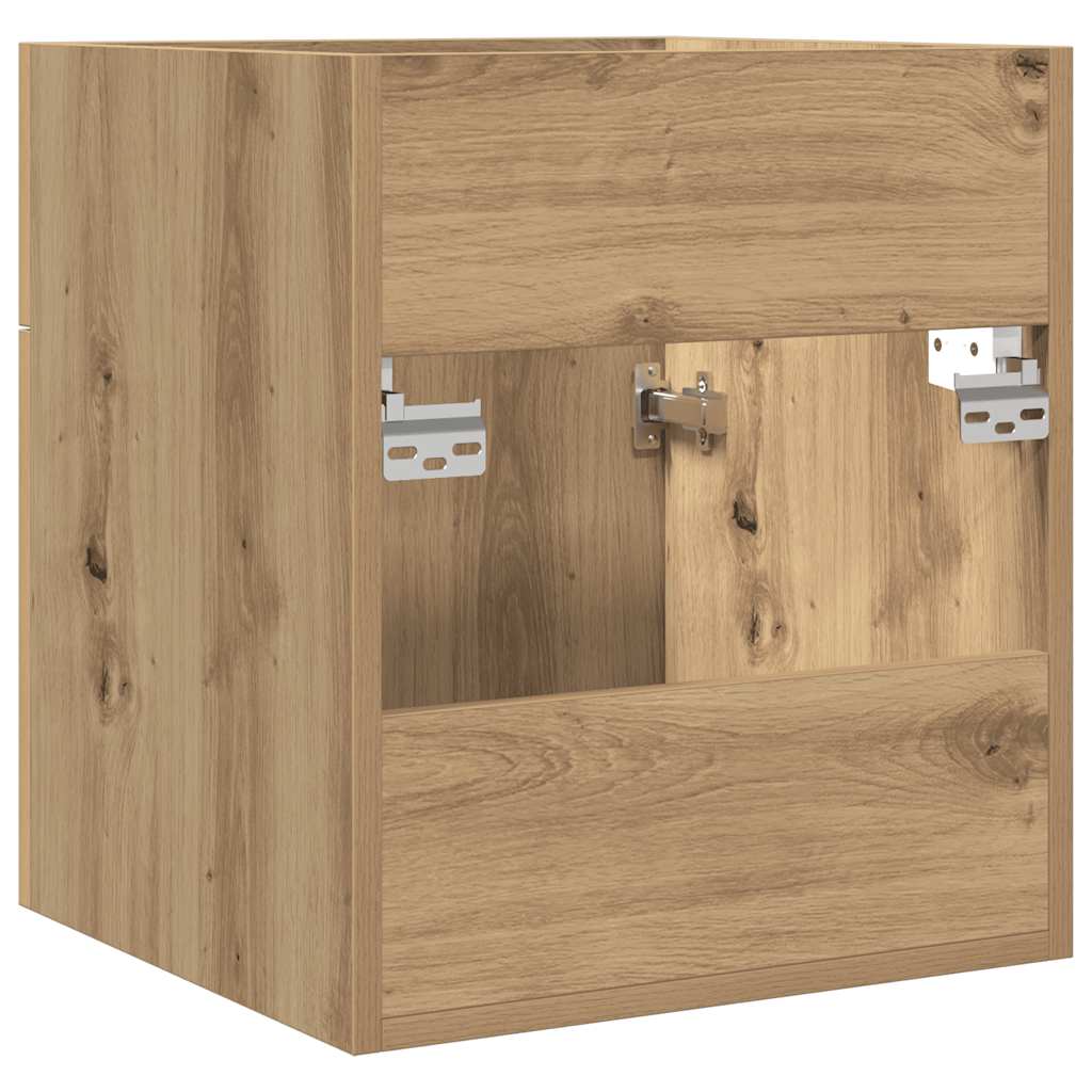 Wastafelkast 41x38,5x46 cm bewerkt hout artisanaal eikenkleur is nu te koop bij PeponiXL, paradijselijk wonen!