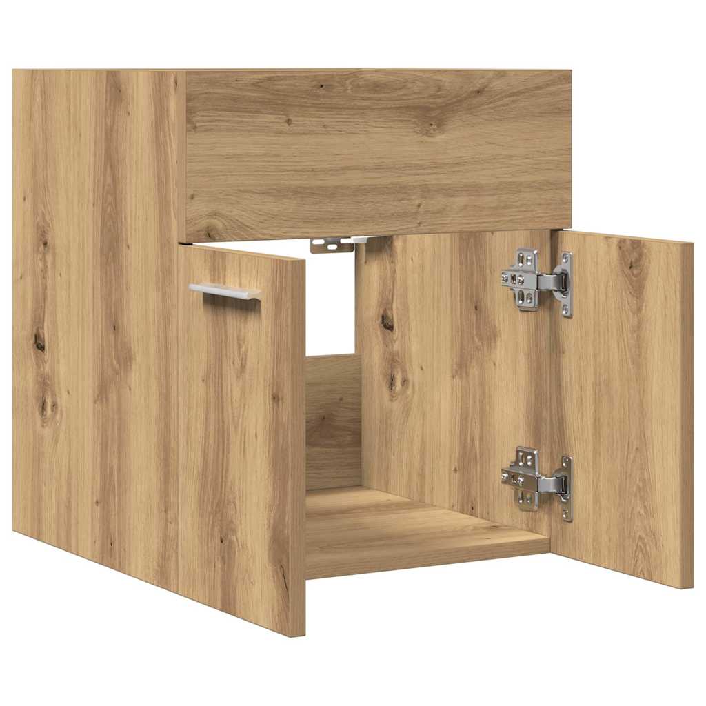 Wastafelkast 41x38,5x46 cm bewerkt hout artisanaal eikenkleur is nu te koop bij PeponiXL, paradijselijk wonen!