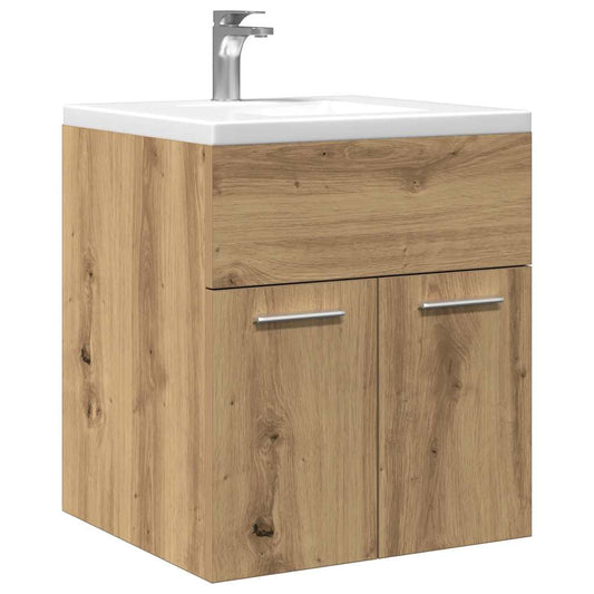 Wastafelkast 41x38,5x46 cm bewerkt hout artisanaal eikenkleur is nu te koop bij PeponiXL, paradijselijk wonen!