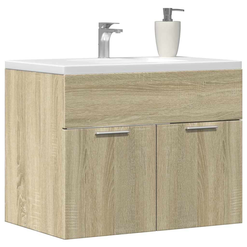 Wastafelkast 60x38,5x46 cm spaanplaat sonoma eikenkleurig is nu te koop bij PeponiXL, paradijselijk wonen!