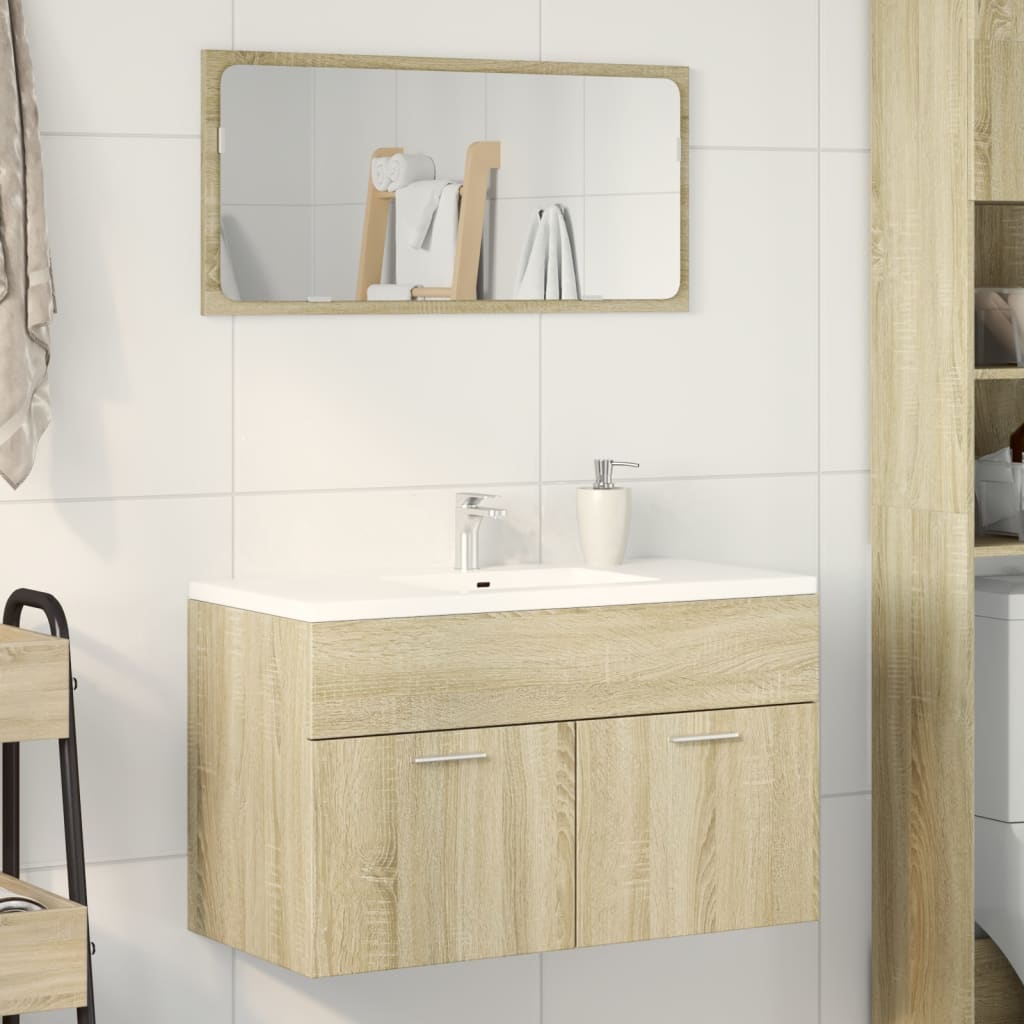 Wastafelkast 80x38,5x46 cm spaanplaat sonoma eikenkleurig is nu te koop bij PeponiXL, paradijselijk wonen!