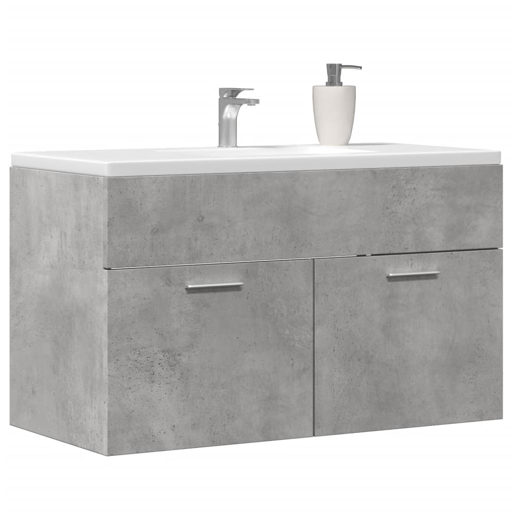 Wastafelkast 80x38,5x46 cm spaanplaat betongrijs is nu te koop bij PeponiXL, paradijselijk wonen!