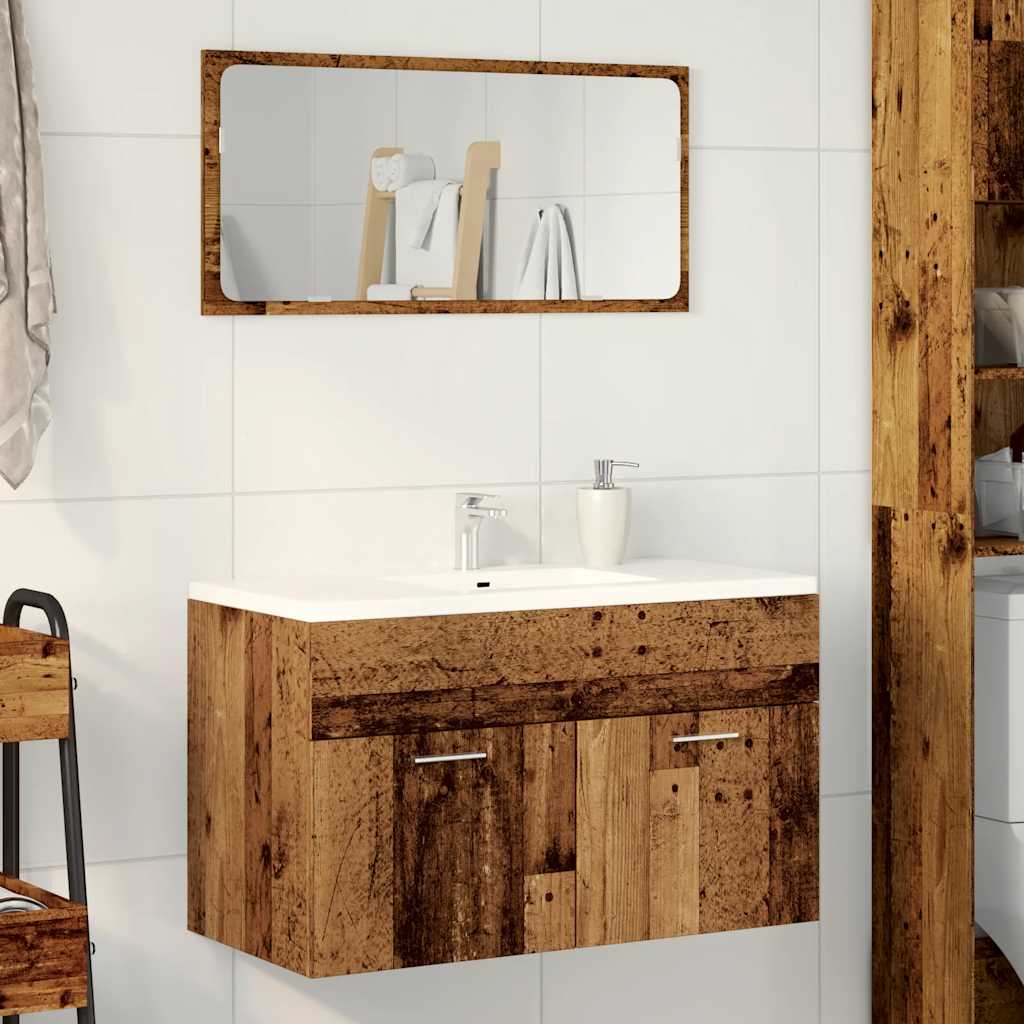 Wastafelkast 80x38,5x46 cm bewerkt hout oud houtkleurig is nu te koop bij PeponiXL, paradijselijk wonen!