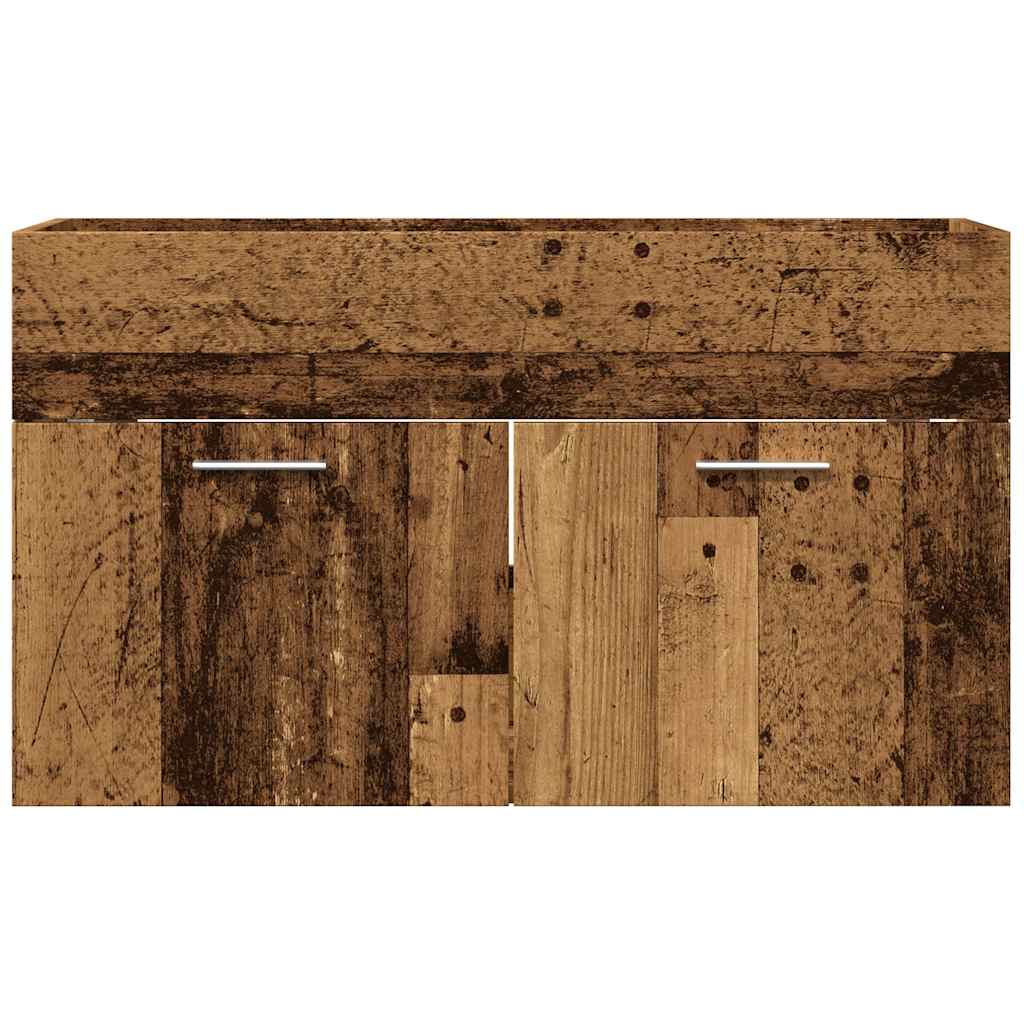 Wastafelkast 80x38,5x46 cm bewerkt hout oud houtkleurig is nu te koop bij PeponiXL, paradijselijk wonen!