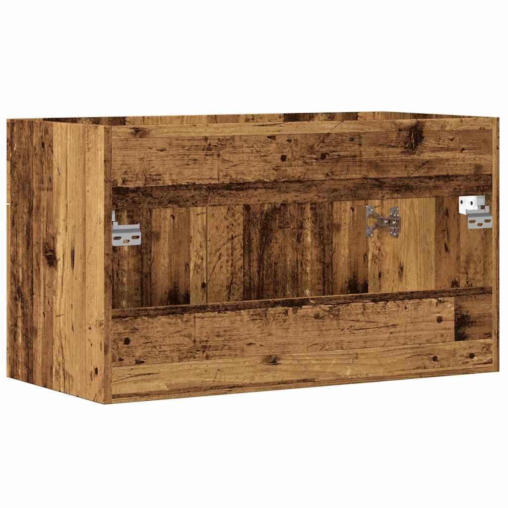 Wastafelkast 80x38,5x46 cm bewerkt hout oud houtkleurig is nu te koop bij PeponiXL, paradijselijk wonen!