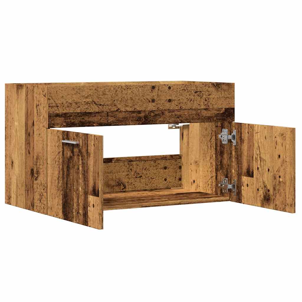 Wastafelkast 80x38,5x46 cm bewerkt hout oud houtkleurig is nu te koop bij PeponiXL, paradijselijk wonen!