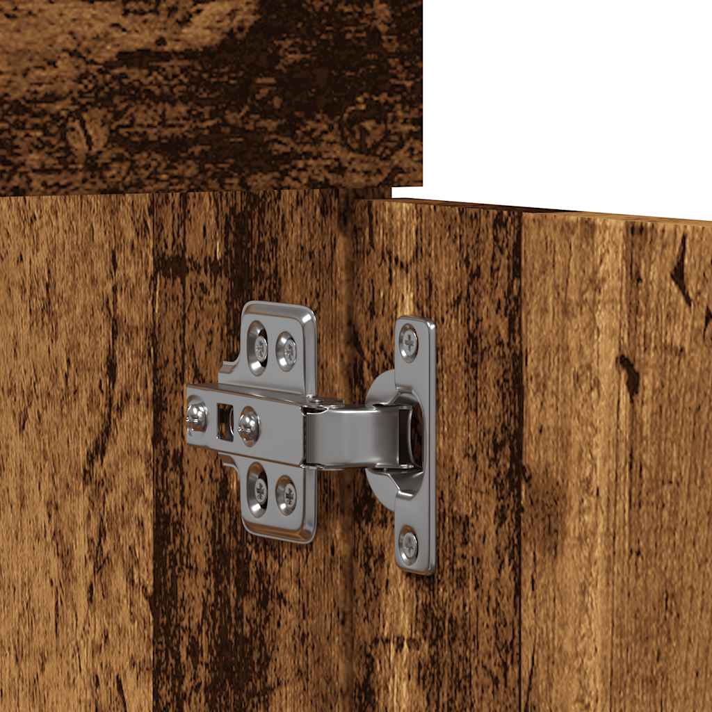 Wastafelkast 80x38,5x46 cm bewerkt hout oud houtkleurig is nu te koop bij PeponiXL, paradijselijk wonen!
