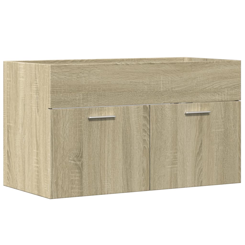 Wastafelkast 90x38,5x46 cm bewerkt hout sonoma eikenkleurig is nu te koop bij PeponiXL, paradijselijk wonen!