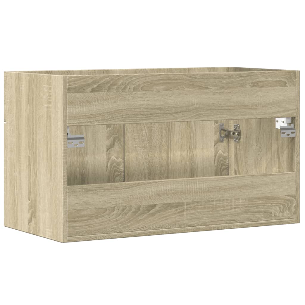 Wastafelkast 90x38,5x46 cm bewerkt hout sonoma eikenkleurig is nu te koop bij PeponiXL, paradijselijk wonen!