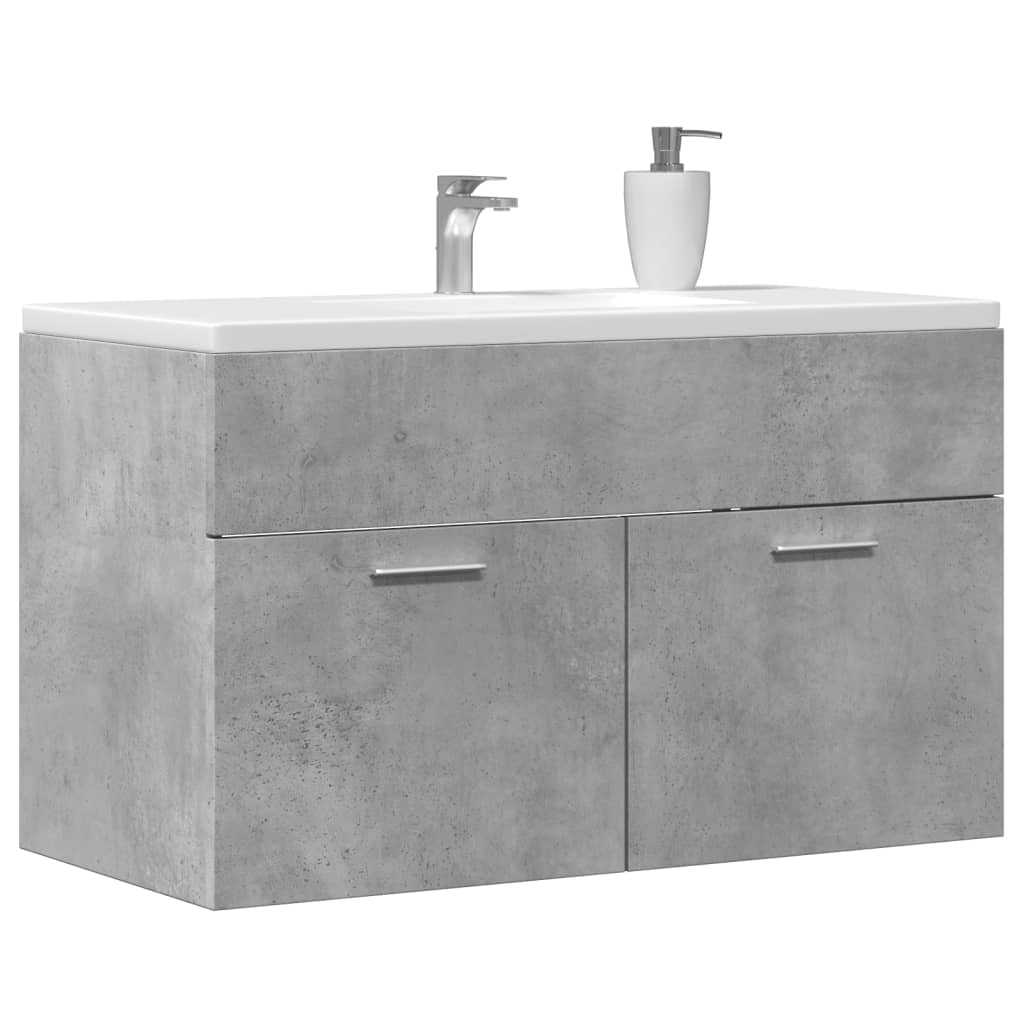 Wastafelkast 90x38,5x46 cm bewerkt hout betongrijs is nu te koop bij PeponiXL, paradijselijk wonen!