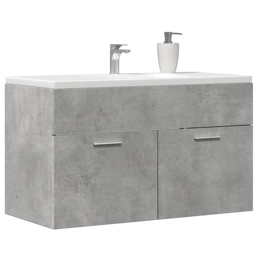 Wastafelkast 90x38,5x46 cm bewerkt hout betongrijs is nu te koop bij PeponiXL, paradijselijk wonen!