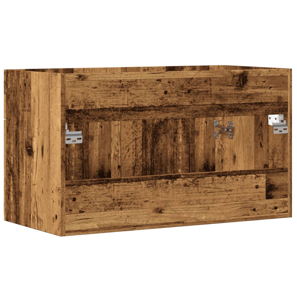 Wastafelkast 90x38,5x46 cm bewerkt hout oud houtkleurig is nu te koop bij PeponiXL, paradijselijk wonen!