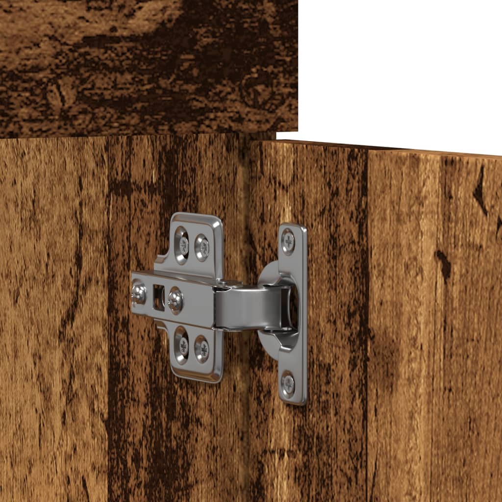 Wastafelkast 90x38,5x46 cm bewerkt hout oud houtkleurig is nu te koop bij PeponiXL, paradijselijk wonen!