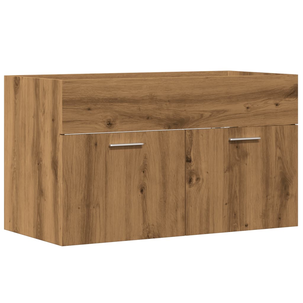 Wastafelkast 90x38,5x46 cm bewerkt hout artisanaal eikenkleur is nu te koop bij PeponiXL, paradijselijk wonen!