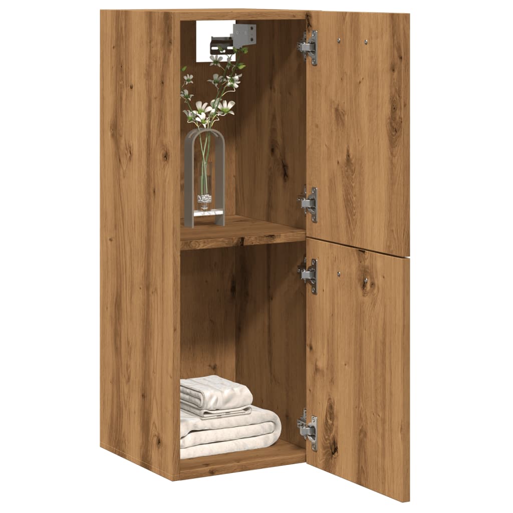 Badkamerwandkast 30x30x80 cm bewerkt hout artisanaal eikenkleur is nu te koop bij PeponiXL, paradijselijk wonen!