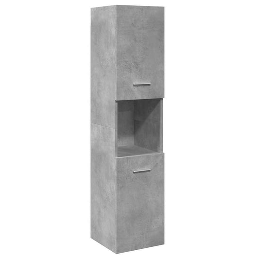Badkamerwandkast 30x30x130 cm bewerkt hout betongrijs is nu te koop bij PeponiXL, paradijselijk wonen!