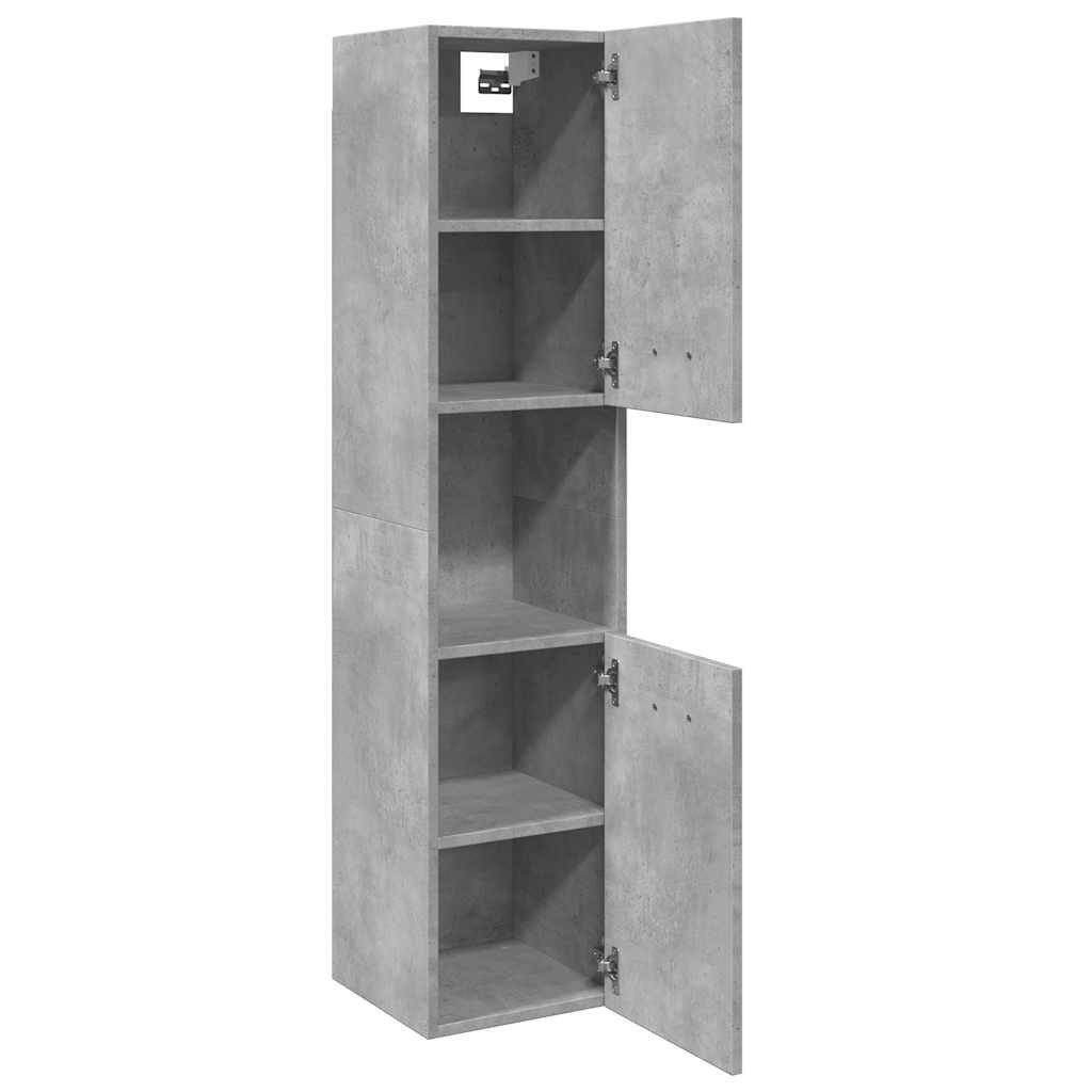 Badkamerwandkast 30x30x130 cm bewerkt hout betongrijs is nu te koop bij PeponiXL, paradijselijk wonen!