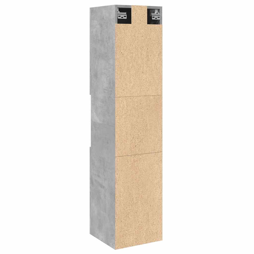 Badkamerwandkast 30x30x130 cm bewerkt hout betongrijs is nu te koop bij PeponiXL, paradijselijk wonen!