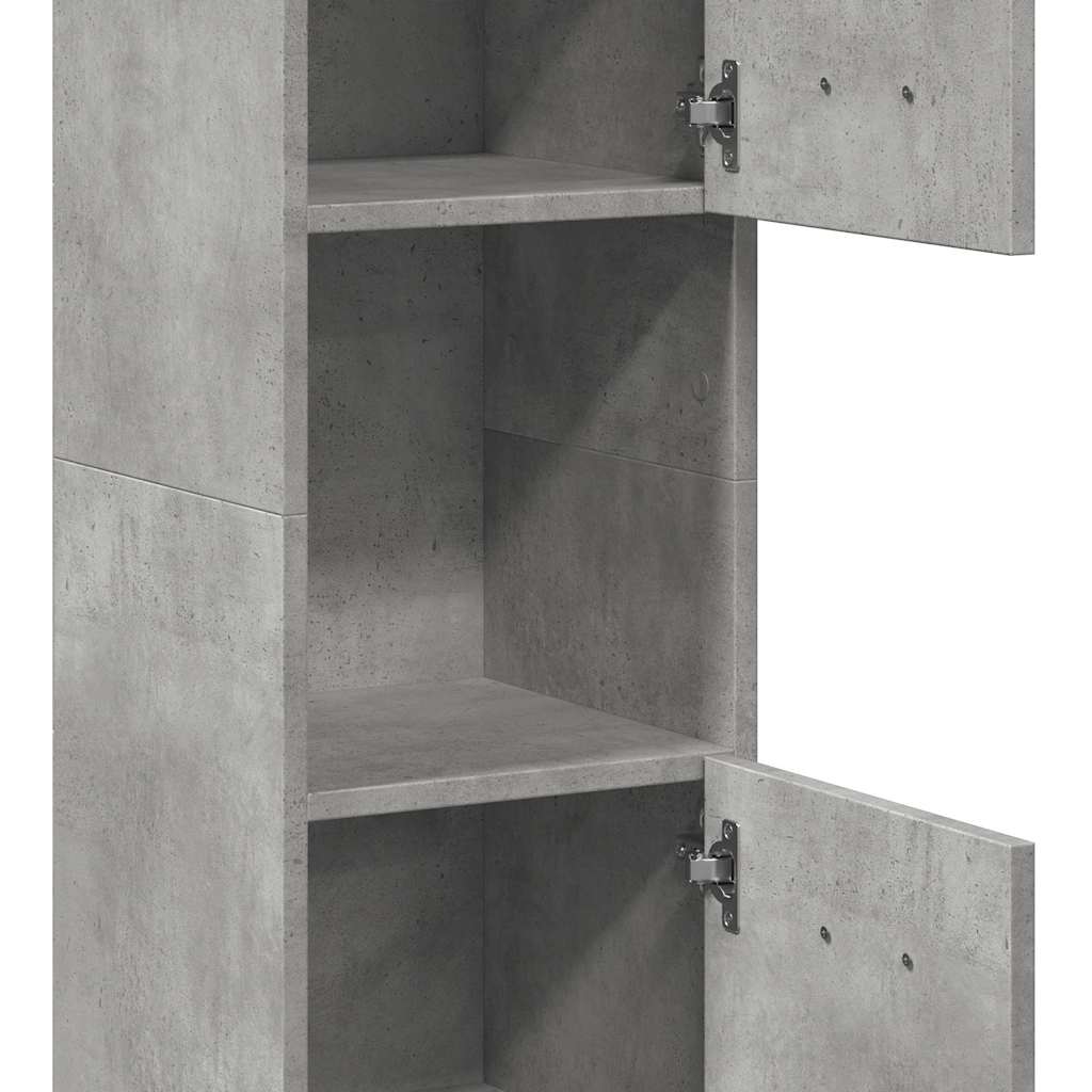 Badkamerwandkast 30x30x130 cm bewerkt hout betongrijs is nu te koop bij PeponiXL, paradijselijk wonen!