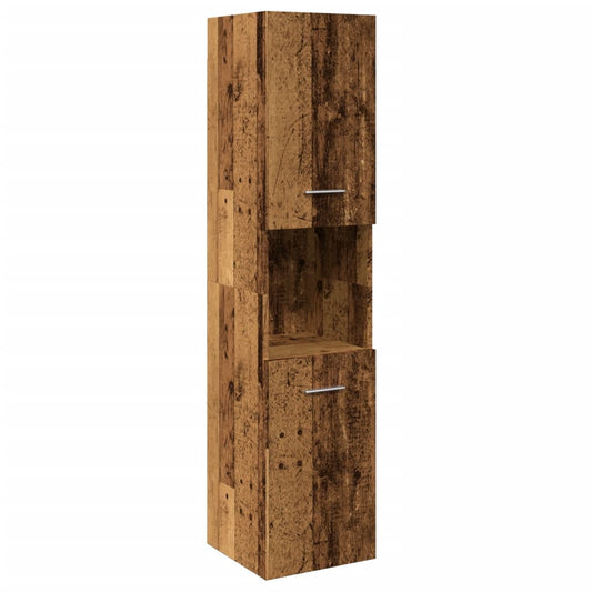 Badkamerwandkast 30x30x130 cm bewerkt hout oud houtkleurig is nu te koop bij PeponiXL, paradijselijk wonen!