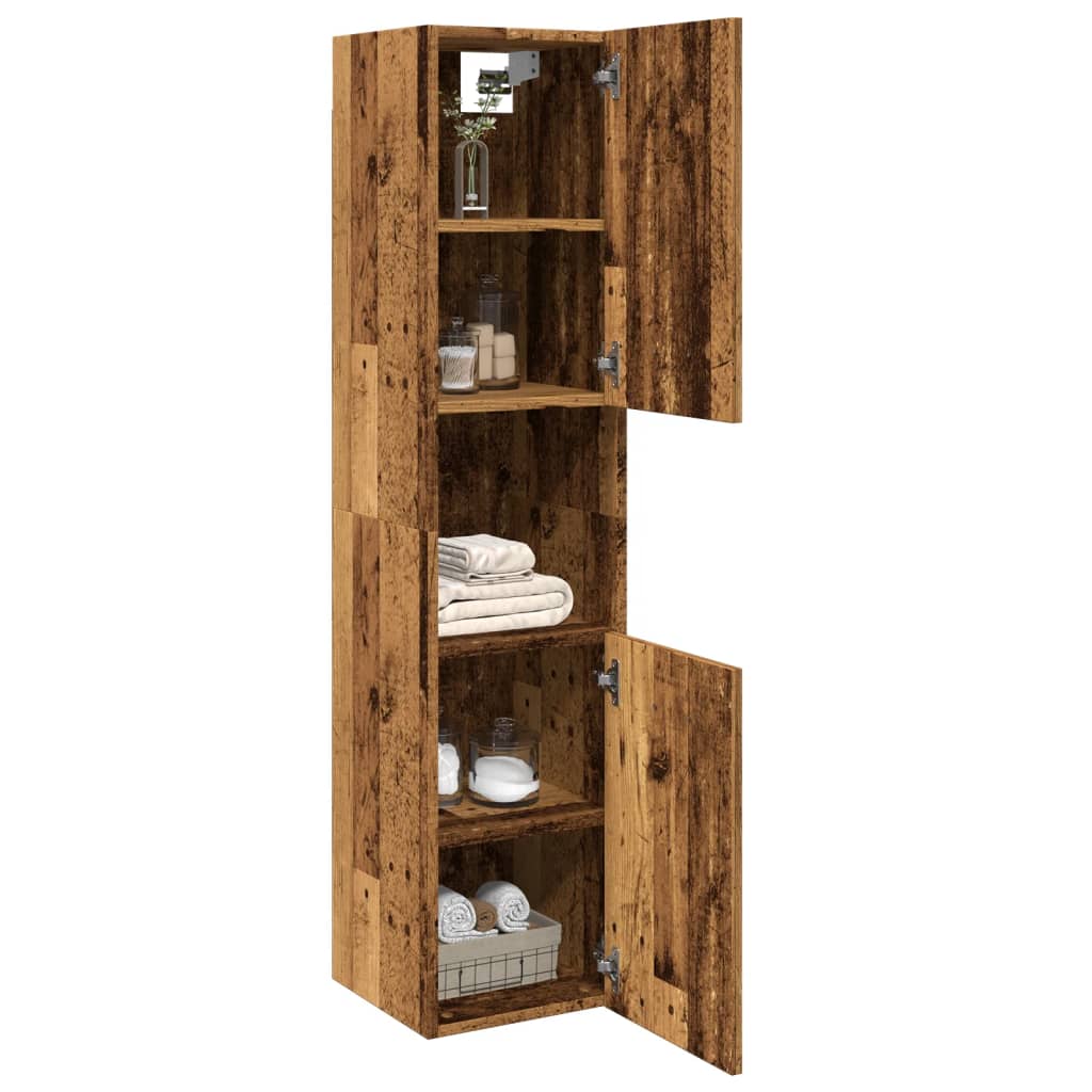 Badkamerwandkast 30x30x130 cm bewerkt hout oud houtkleurig is nu te koop bij PeponiXL, paradijselijk wonen!