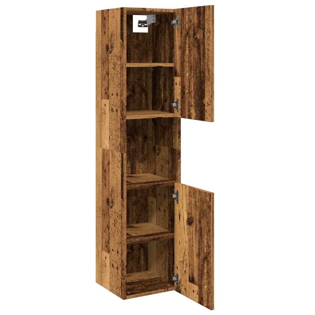 Badkamerwandkast 30x30x130 cm bewerkt hout oud houtkleurig is nu te koop bij PeponiXL, paradijselijk wonen!