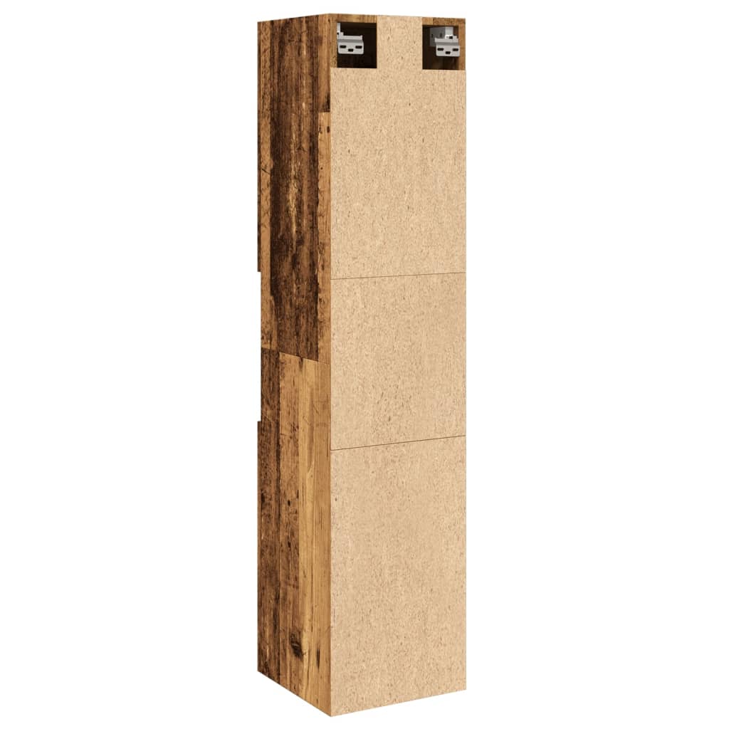 Badkamerwandkast 30x30x130 cm bewerkt hout oud houtkleurig is nu te koop bij PeponiXL, paradijselijk wonen!