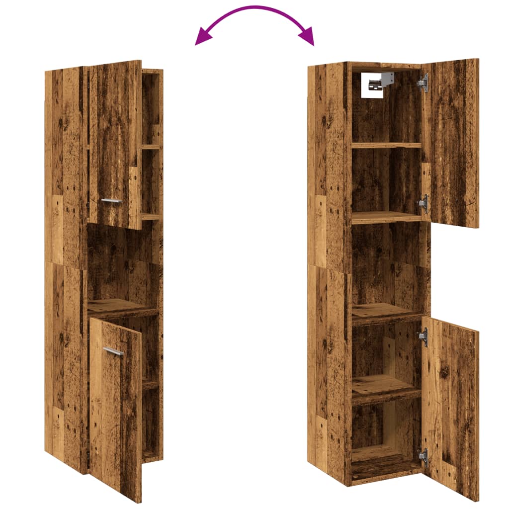 Badkamerwandkast 30x30x130 cm bewerkt hout oud houtkleurig is nu te koop bij PeponiXL, paradijselijk wonen!