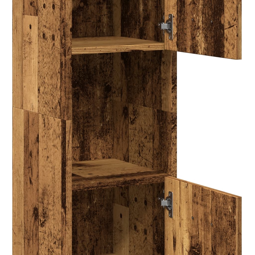 Badkamerwandkast 30x30x130 cm bewerkt hout oud houtkleurig is nu te koop bij PeponiXL, paradijselijk wonen!
