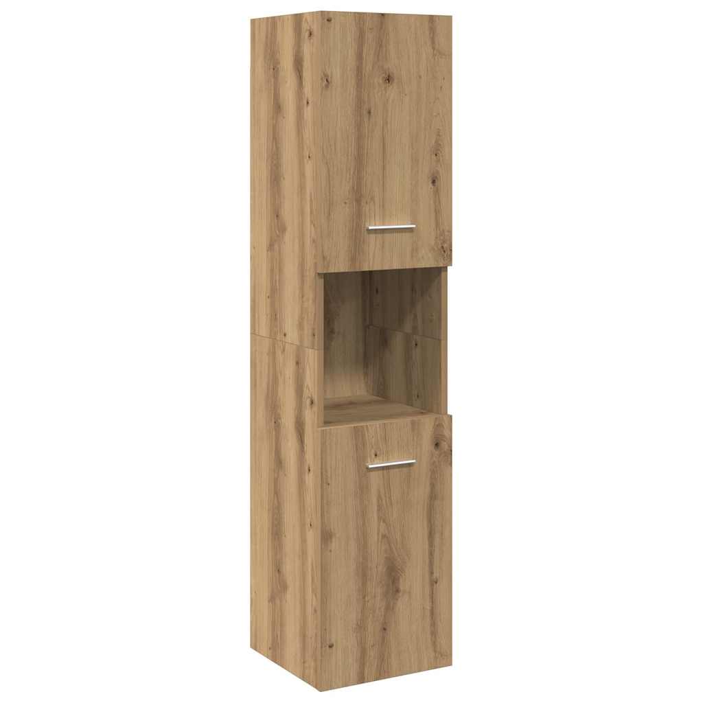 Badkamerwandkast 30x30x130cm bewerkt hout artisanaal eikenkleur is nu te koop bij PeponiXL, paradijselijk wonen!