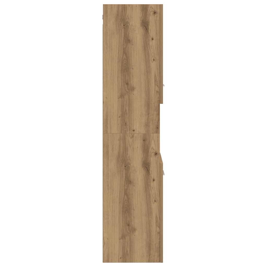 Badkamerwandkast 30x30x130cm bewerkt hout artisanaal eikenkleur is nu te koop bij PeponiXL, paradijselijk wonen!