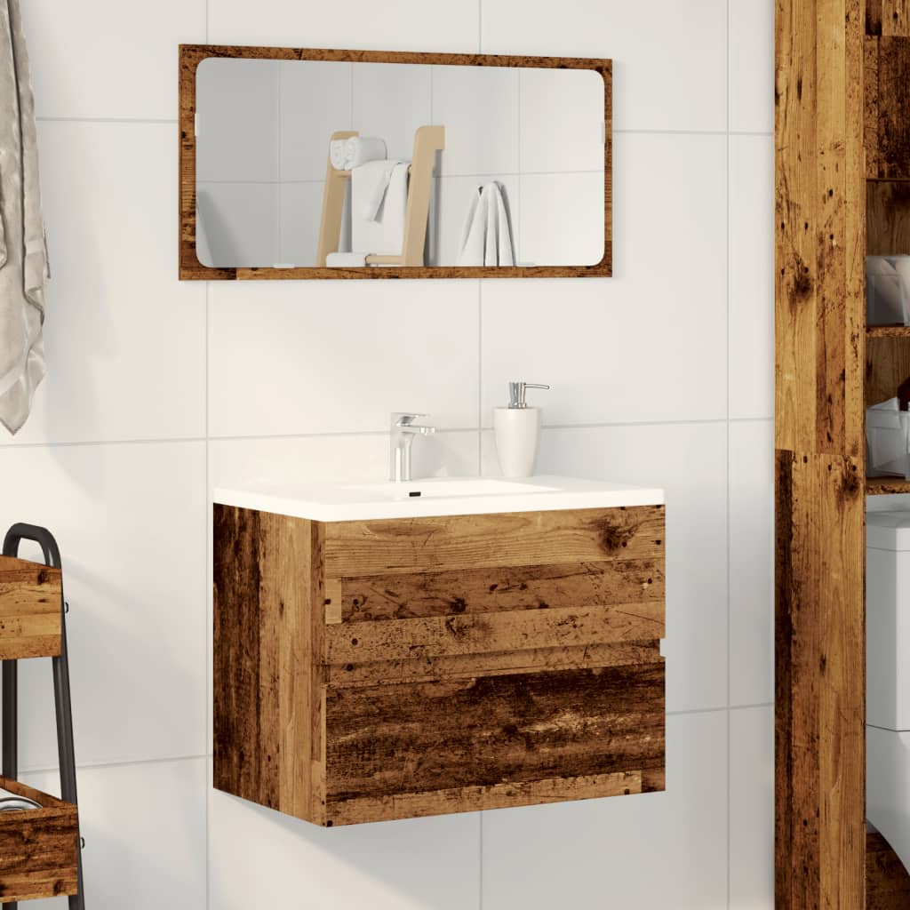 Badkamerkast 60x38,5x45 cm bewerkt hout oud houtkleurig is nu te koop bij PeponiXL, paradijselijk wonen!