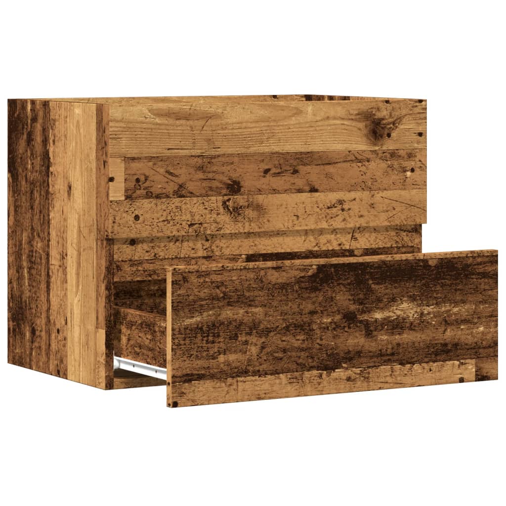 Badkamerkast 60x38,5x45 cm bewerkt hout oud houtkleurig is nu te koop bij PeponiXL, paradijselijk wonen!