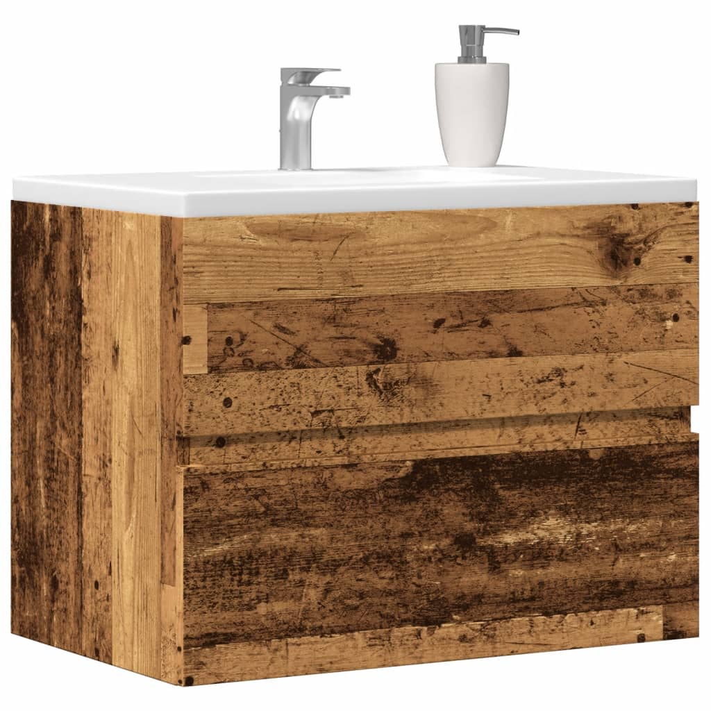 Badkamerkast 60x38,5x45 cm bewerkt hout oud houtkleurig is nu te koop bij PeponiXL, paradijselijk wonen!