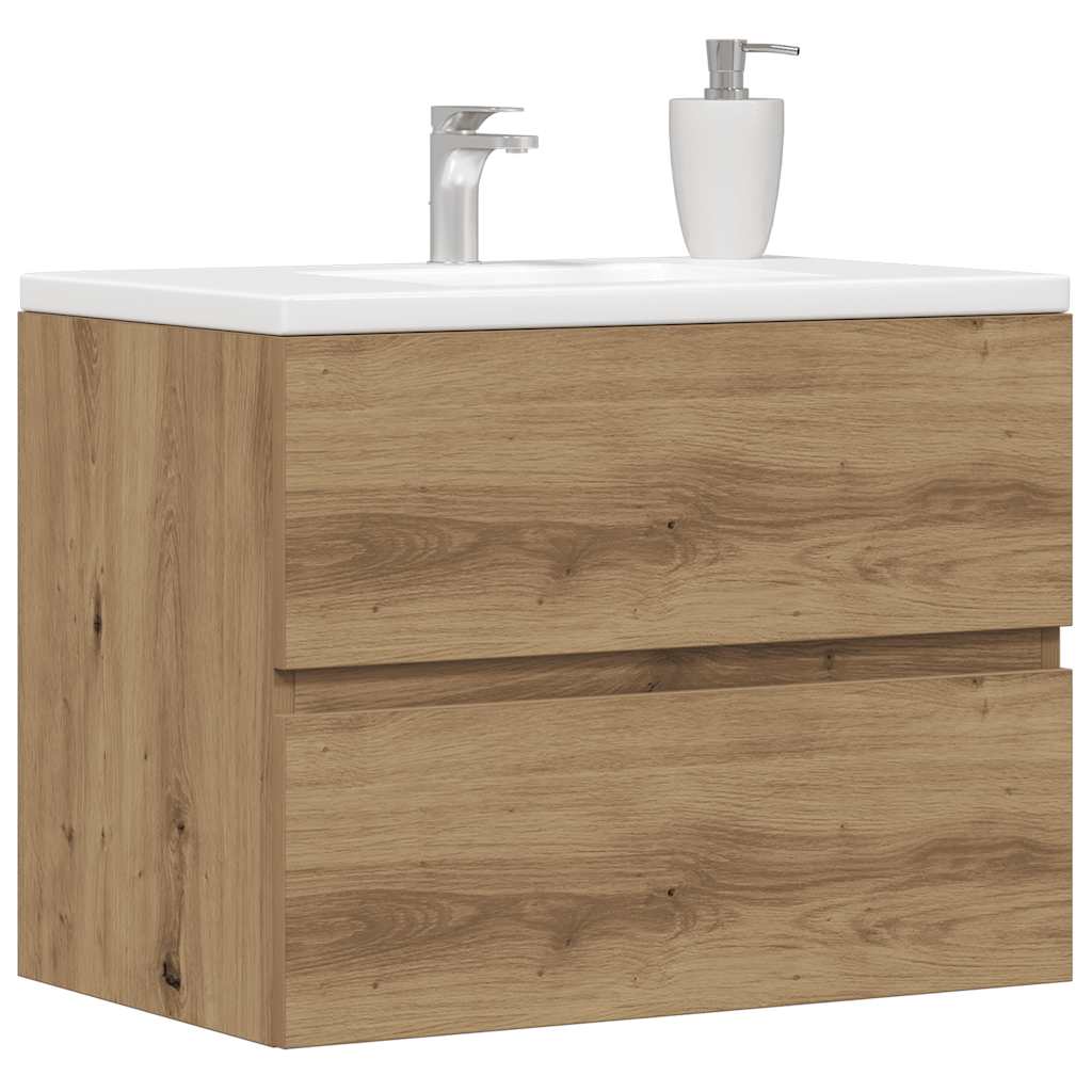 Badkamerkast 60x38,5x45 cm bewerkt hout artisanaal eikenkleurig is nu te koop bij PeponiXL, paradijselijk wonen!
