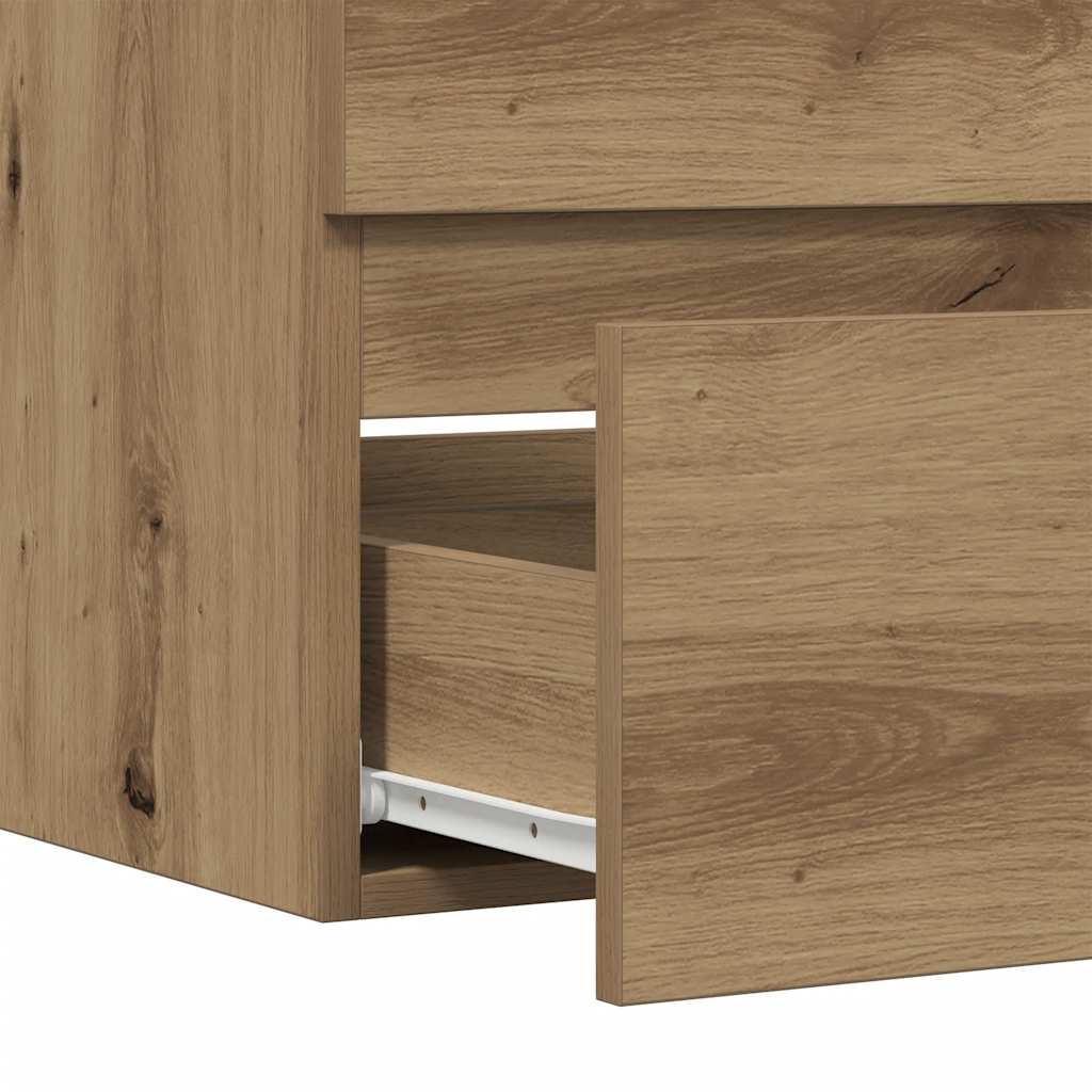 Badkamerkast 60x38,5x45 cm bewerkt hout artisanaal eikenkleurig is nu te koop bij PeponiXL, paradijselijk wonen!