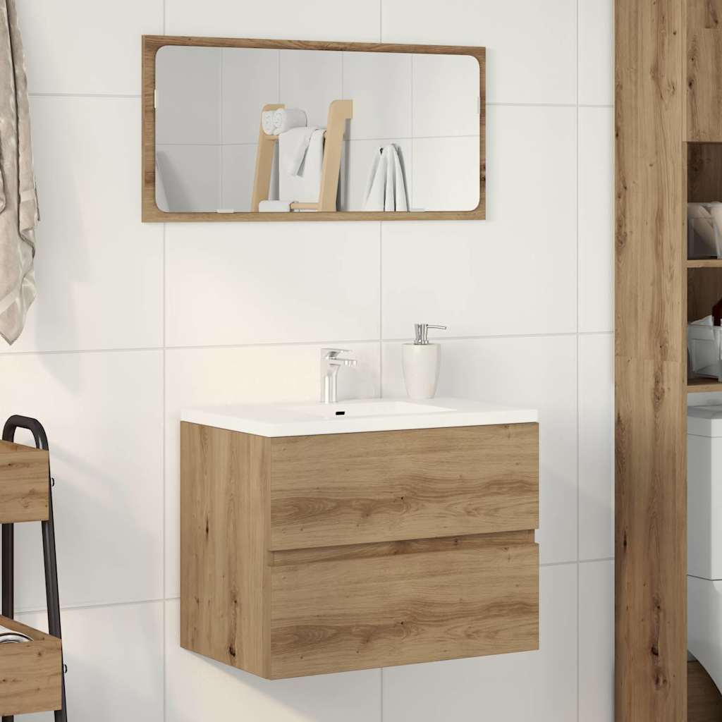 Badkamerkast 60x38,5x45 cm bewerkt hout artisanaal eikenkleurig is nu te koop bij PeponiXL, paradijselijk wonen!